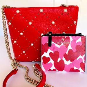 Kate Spade Pearl Royal Red Crossbody + Wallet